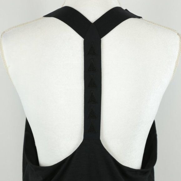 Prana Tonga Women's Medium Black Double Layer Scoop Neck Activewear Tank Top - Picture 6 of 9